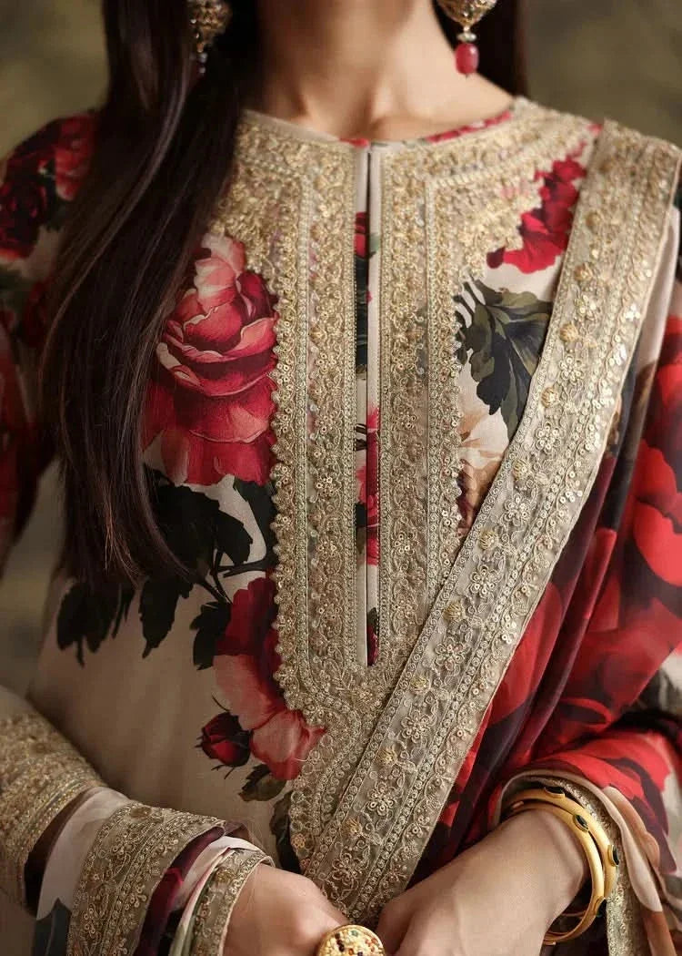Humjoli Printed Embroidered Lawn 3PC Unstitched Memon Clothes