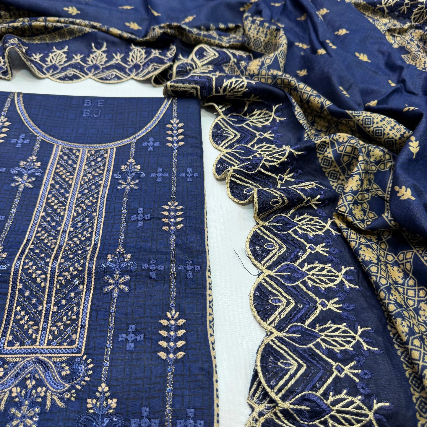 Bin Saeed Printed Embroidered 3PC Memon Clothes