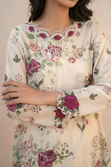Iznik Printed Embroidered Lawn 3PC Unstitched Memon Clothes