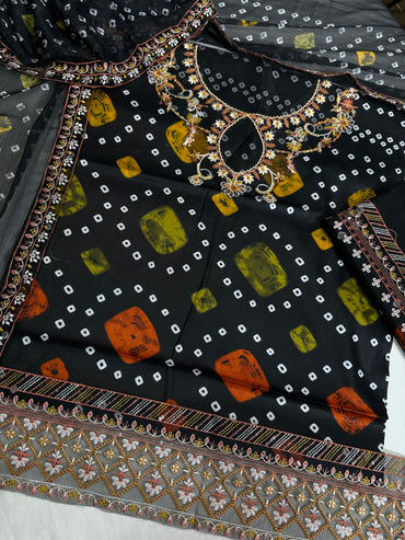 Chunri Baroque Printed Lawn ChikanKari 3 Pcs