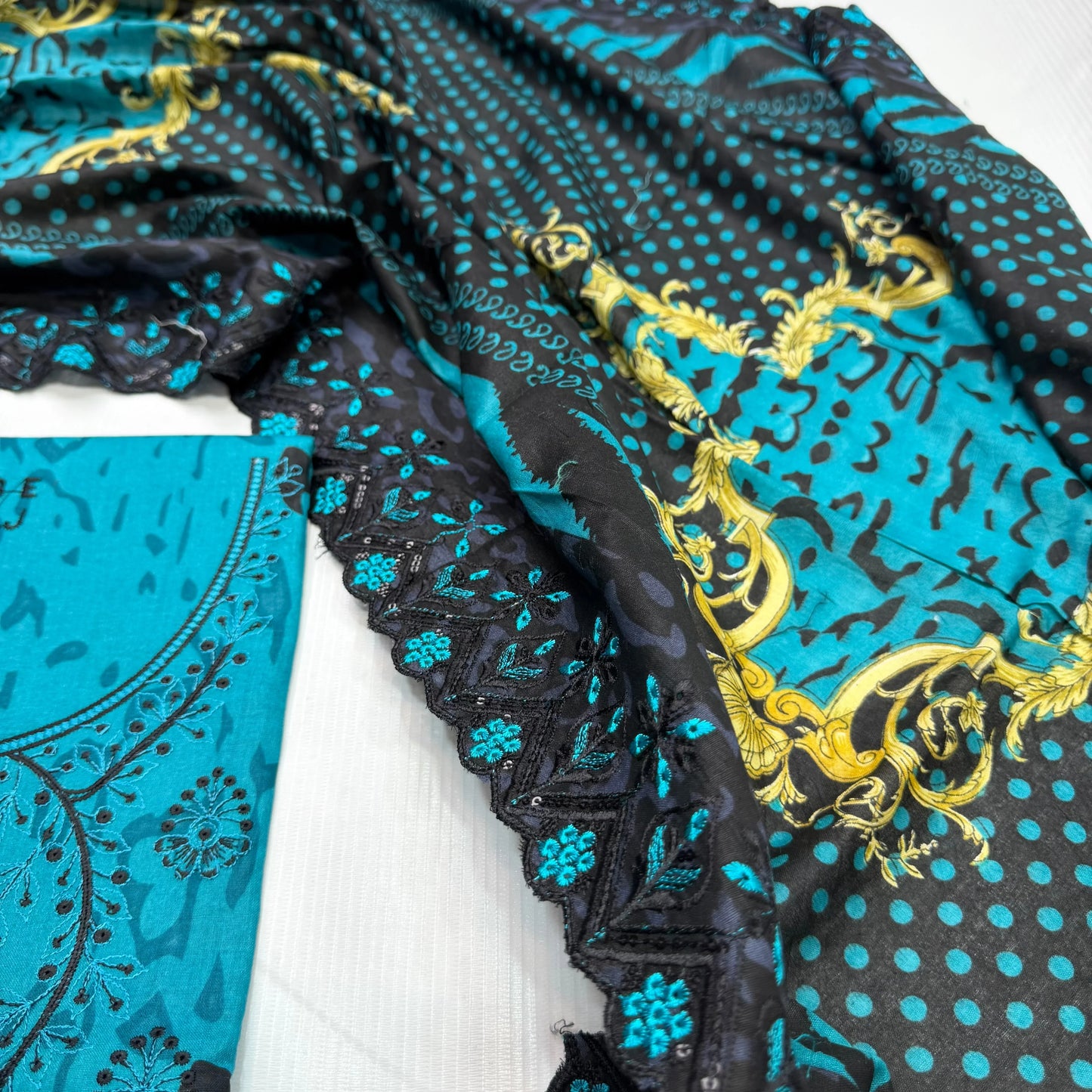Bin Saeed Printed Embroidered 3PC Memon Clothes