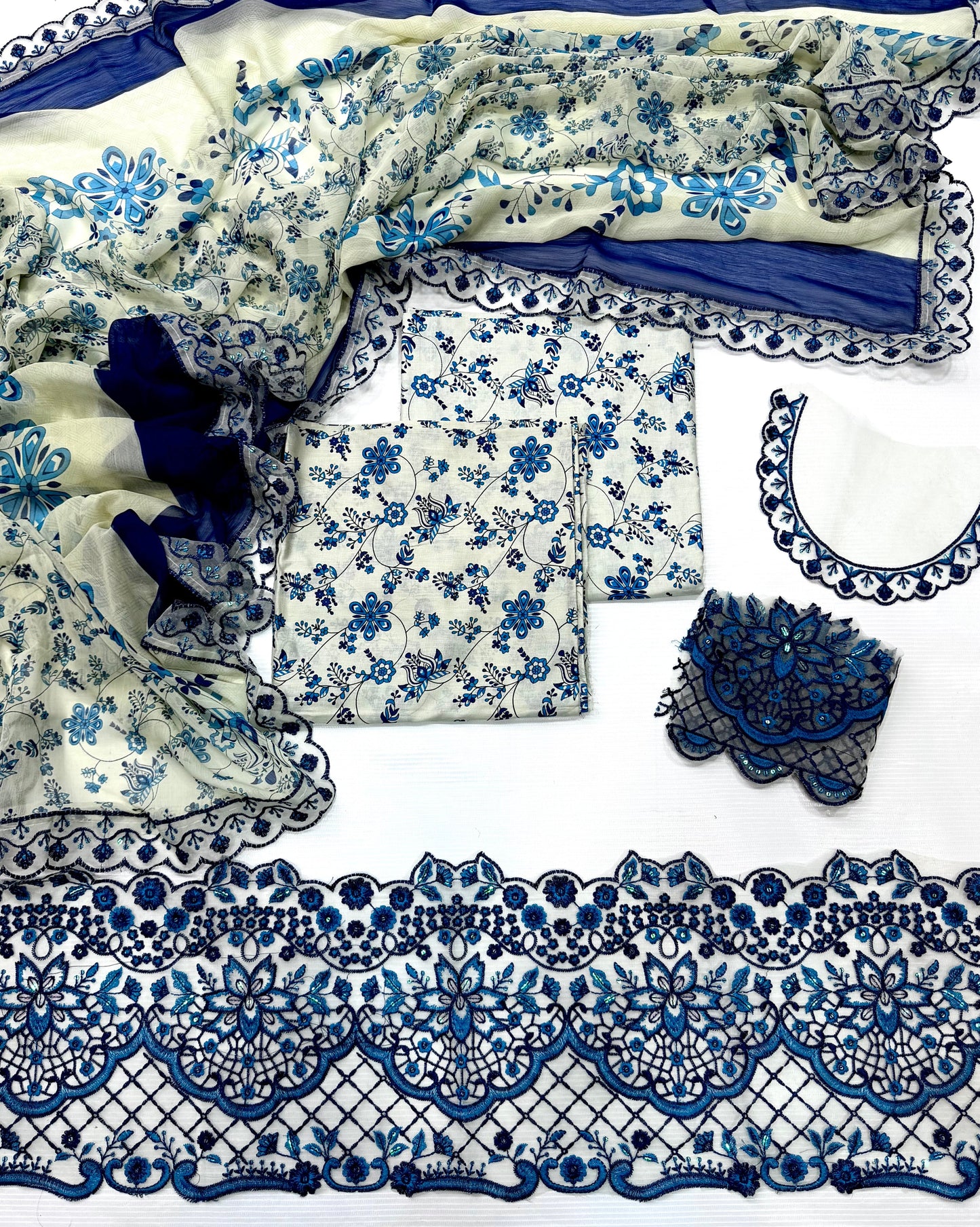 Maria B Printed Embroidered Lawn 3PC Unstitched Memon Clothes