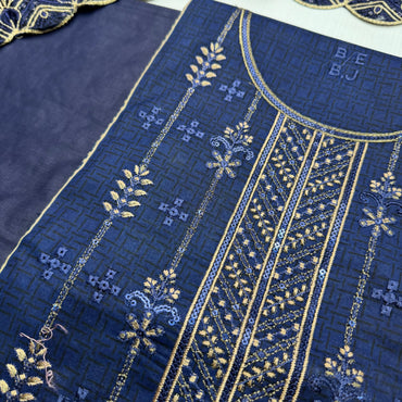 Bin Saeed Printed Embroidered 3PC Memon Clothes
