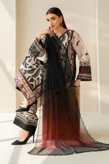 Baroque Digital Printed Lawn 3 PC