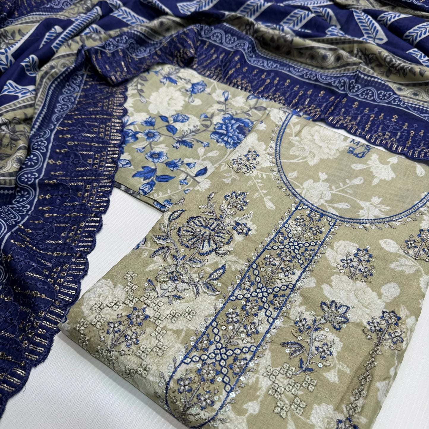 Bin Saeed Printed Embroidered 3PC Memon Clothes