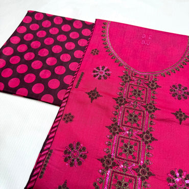 Bin Saeed Printed Embroidered 3PC Memon Clothes