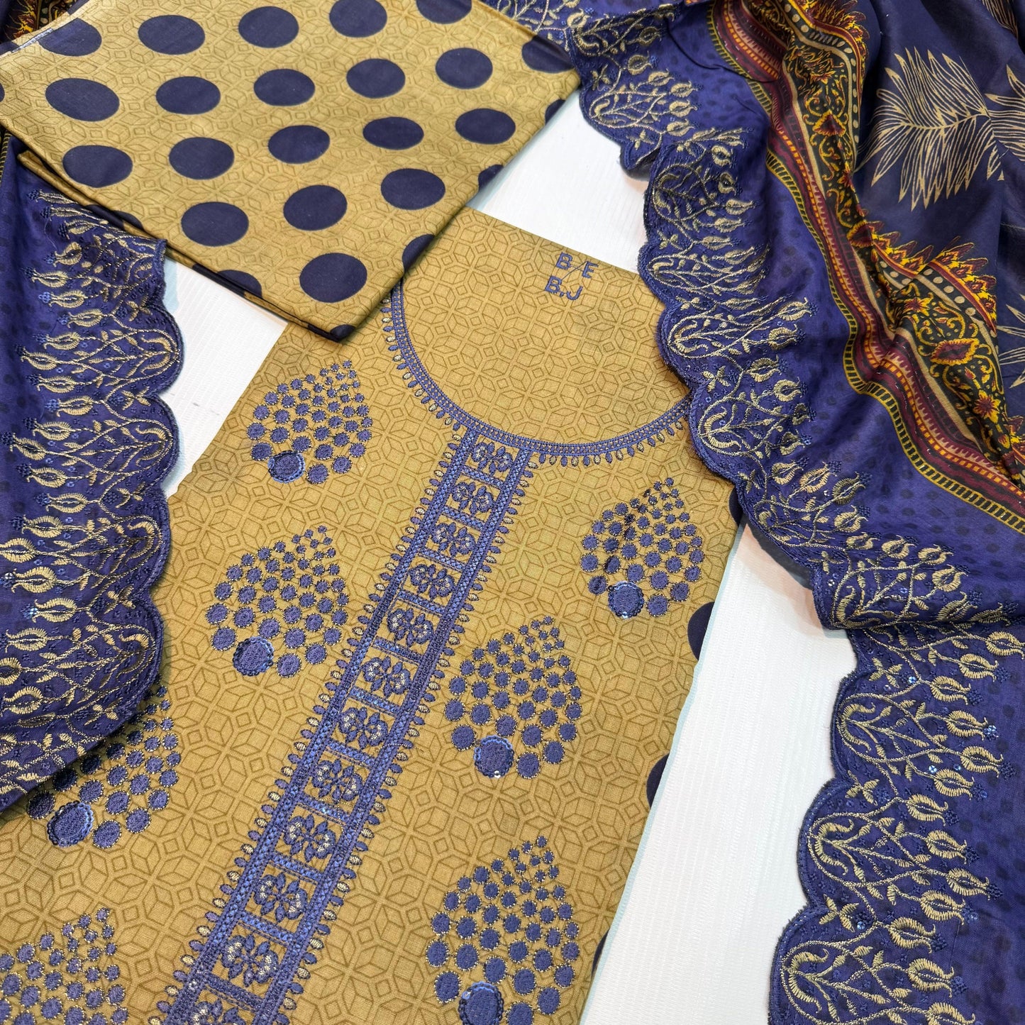 Bin Saeed Printed Embroidered 3PC Memon Clothes