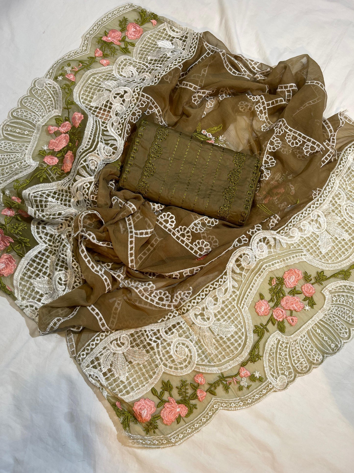 Crimson Luxury Embroidered Cotton