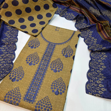 Bin Saeed Printed Embroidered 3PC Memon Clothes