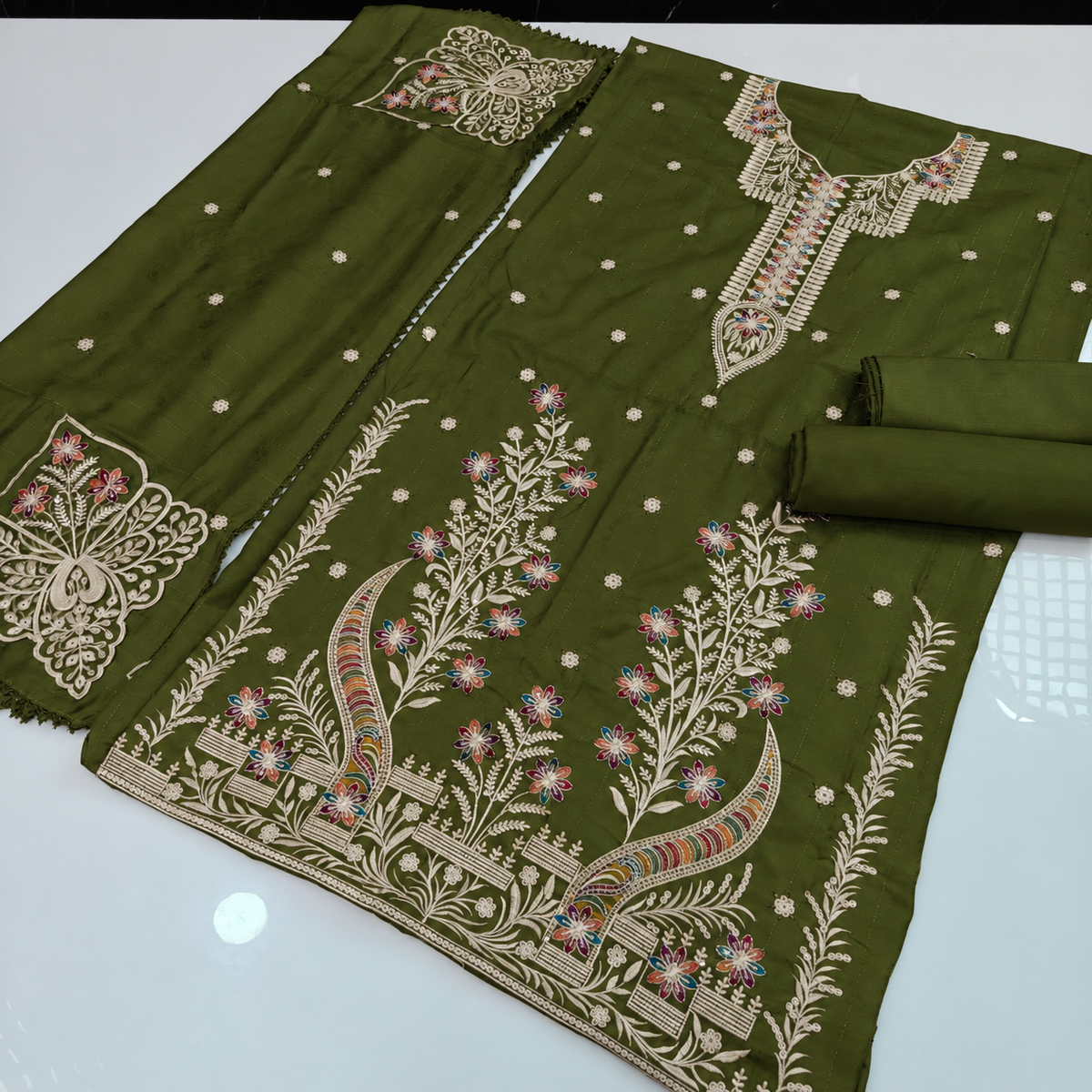 Dhanak Fancy Embroidered 3PC | VOL-1045