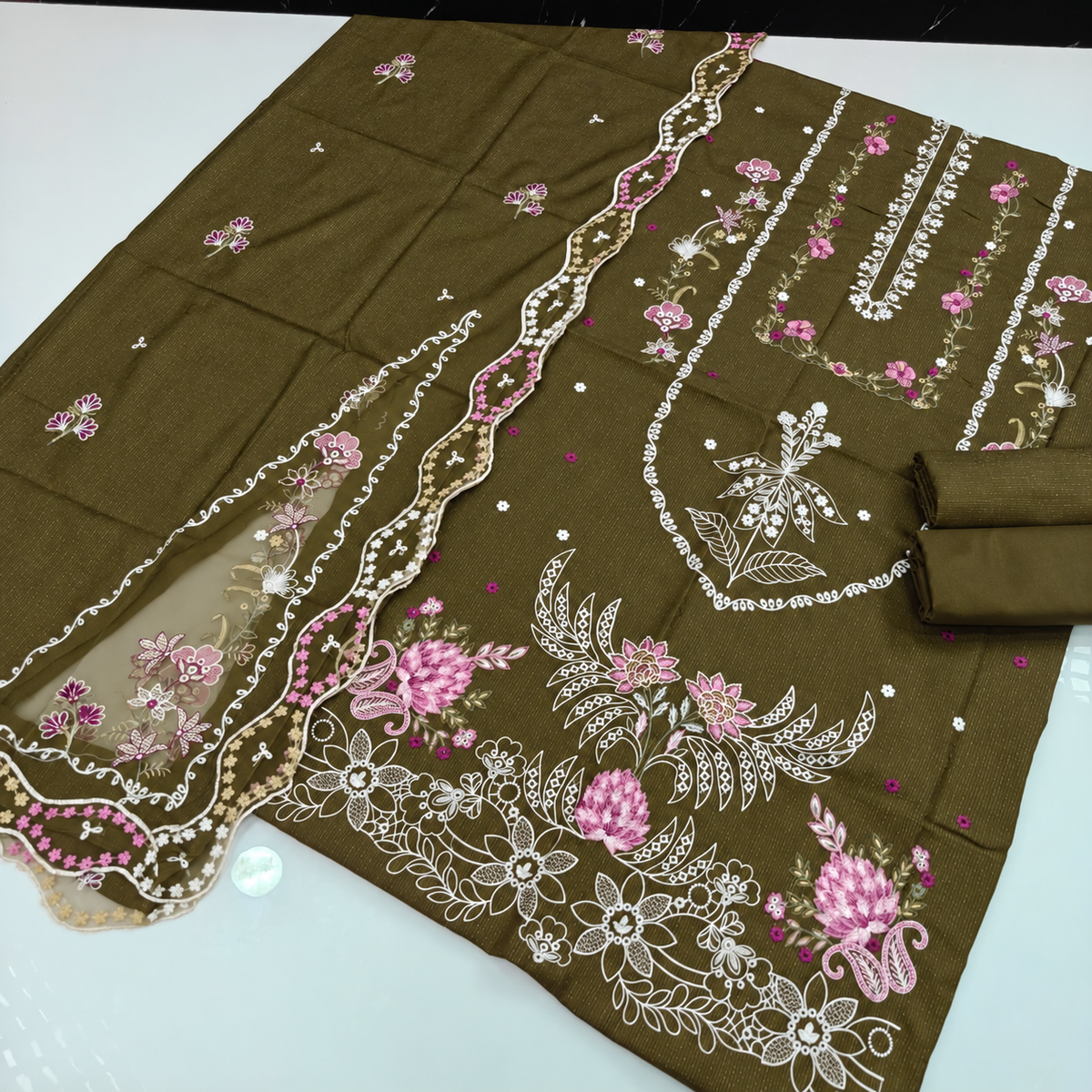 Dhanak Fancy Embroidered 3PC | VOL-1059