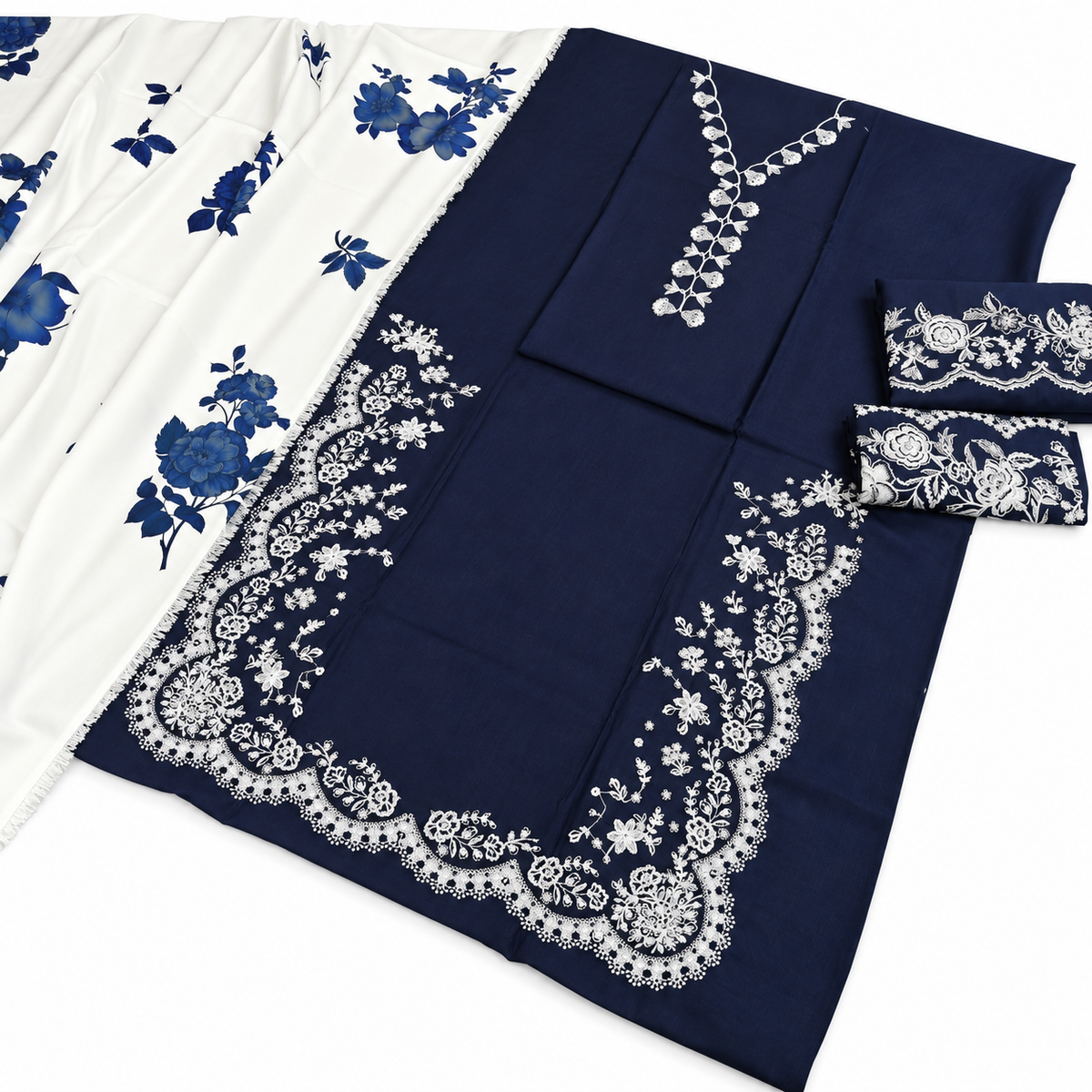 Dhanak Fancy Embroidered 3PC | COCO