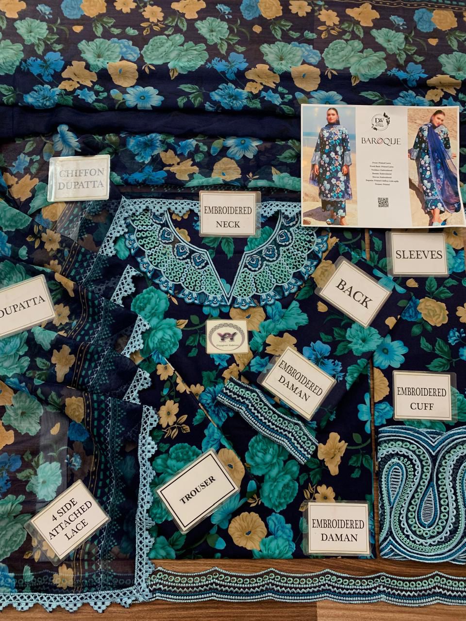 Barouqe Embroidered Printed Lawn