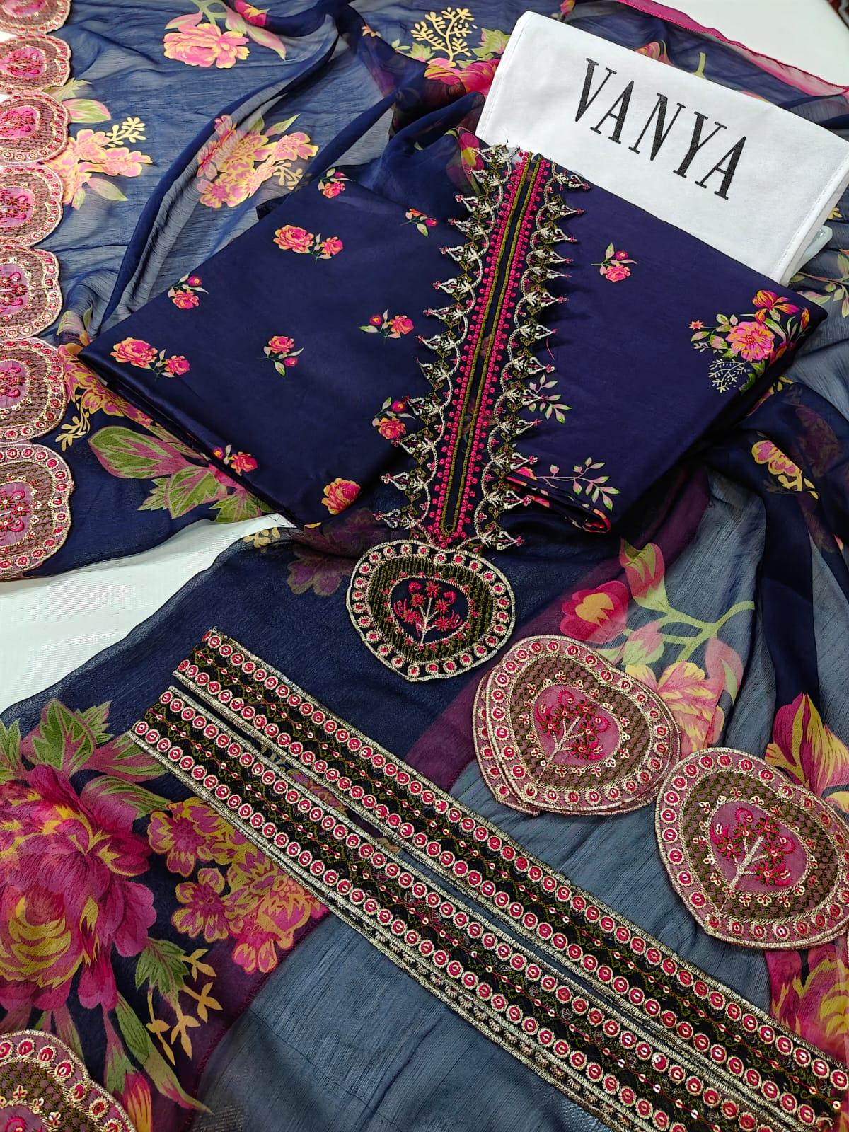 Vanya Embroidered Printed Lawn 3PC Unstitched Memon Clothes