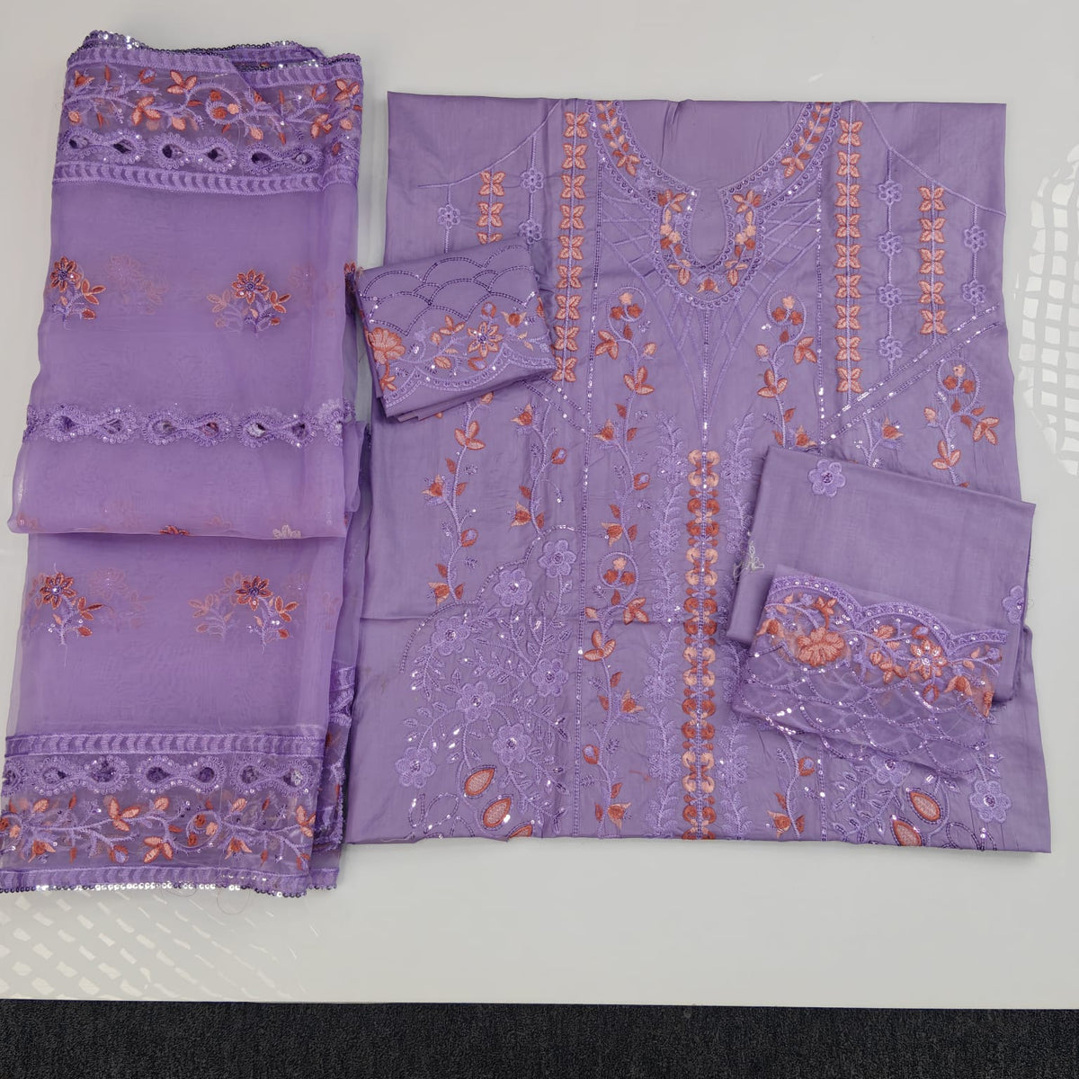Party Wear Luxury Embroidered Cotton 3PC