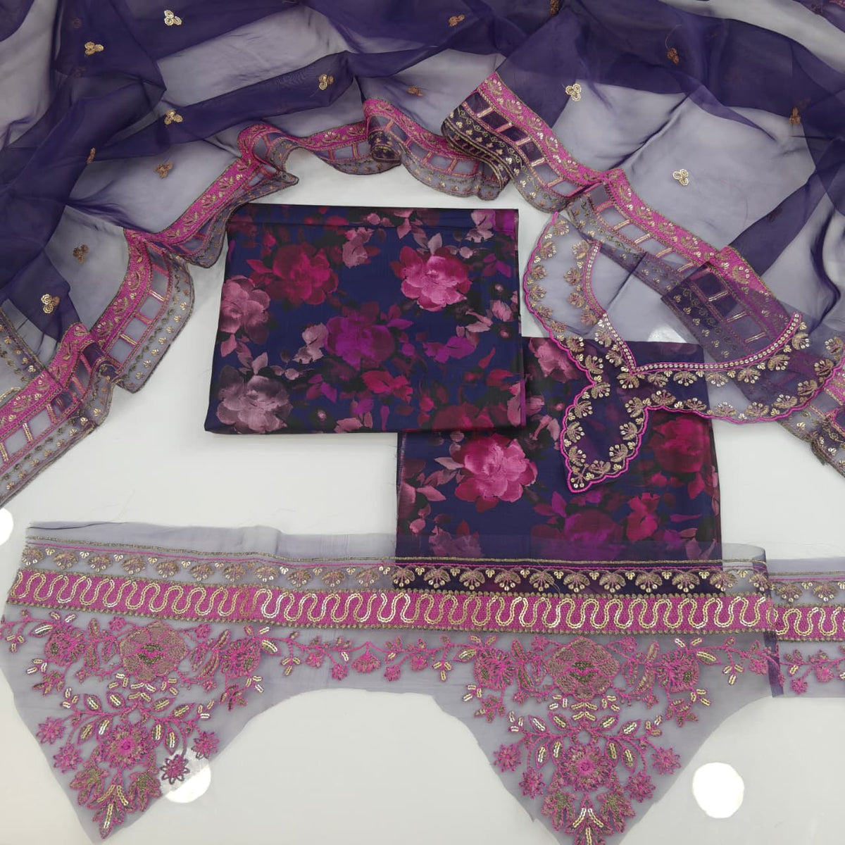 Zarib Printed Embroidered Lawn 3PC