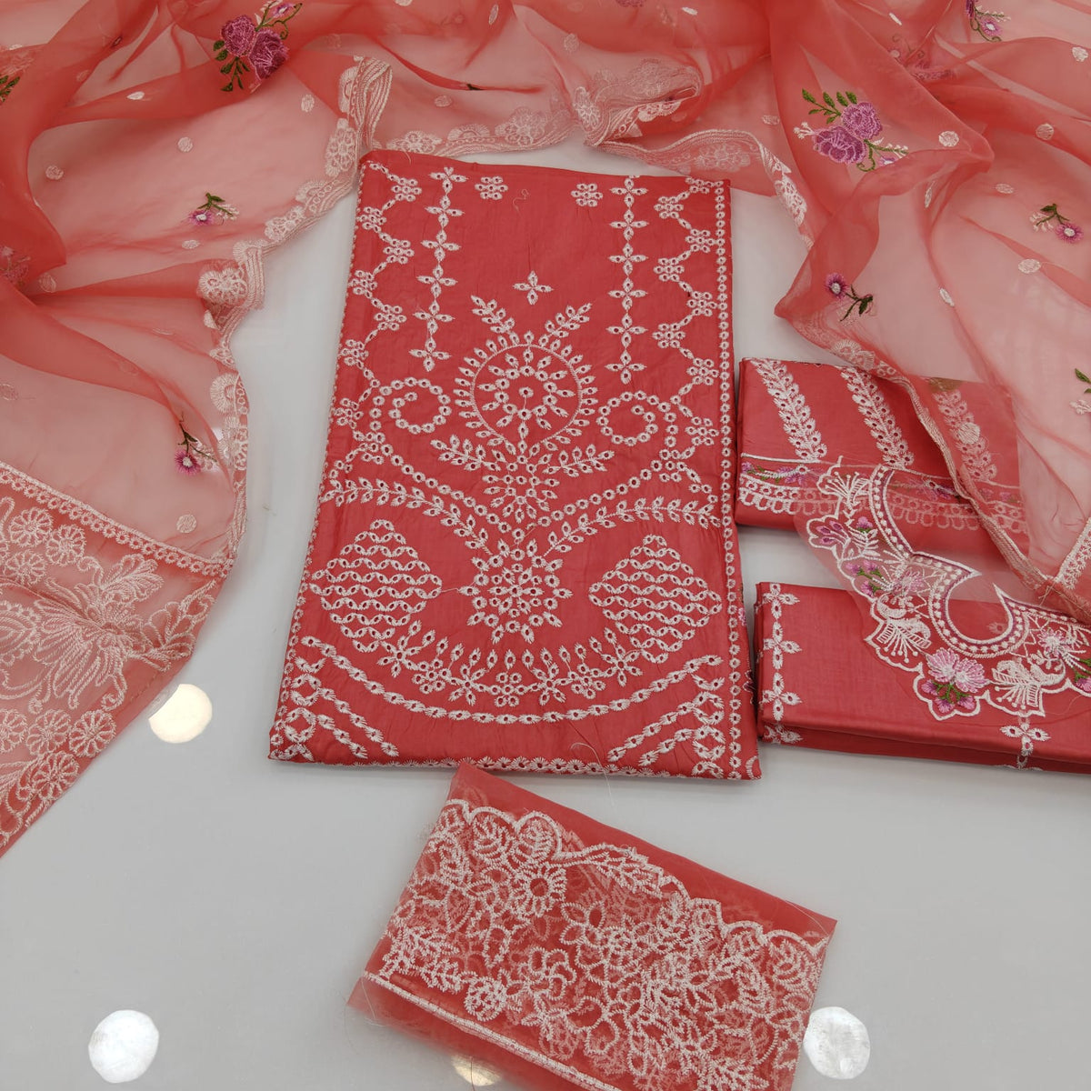Party Wear Luxury Embroidered Cotton 3PC