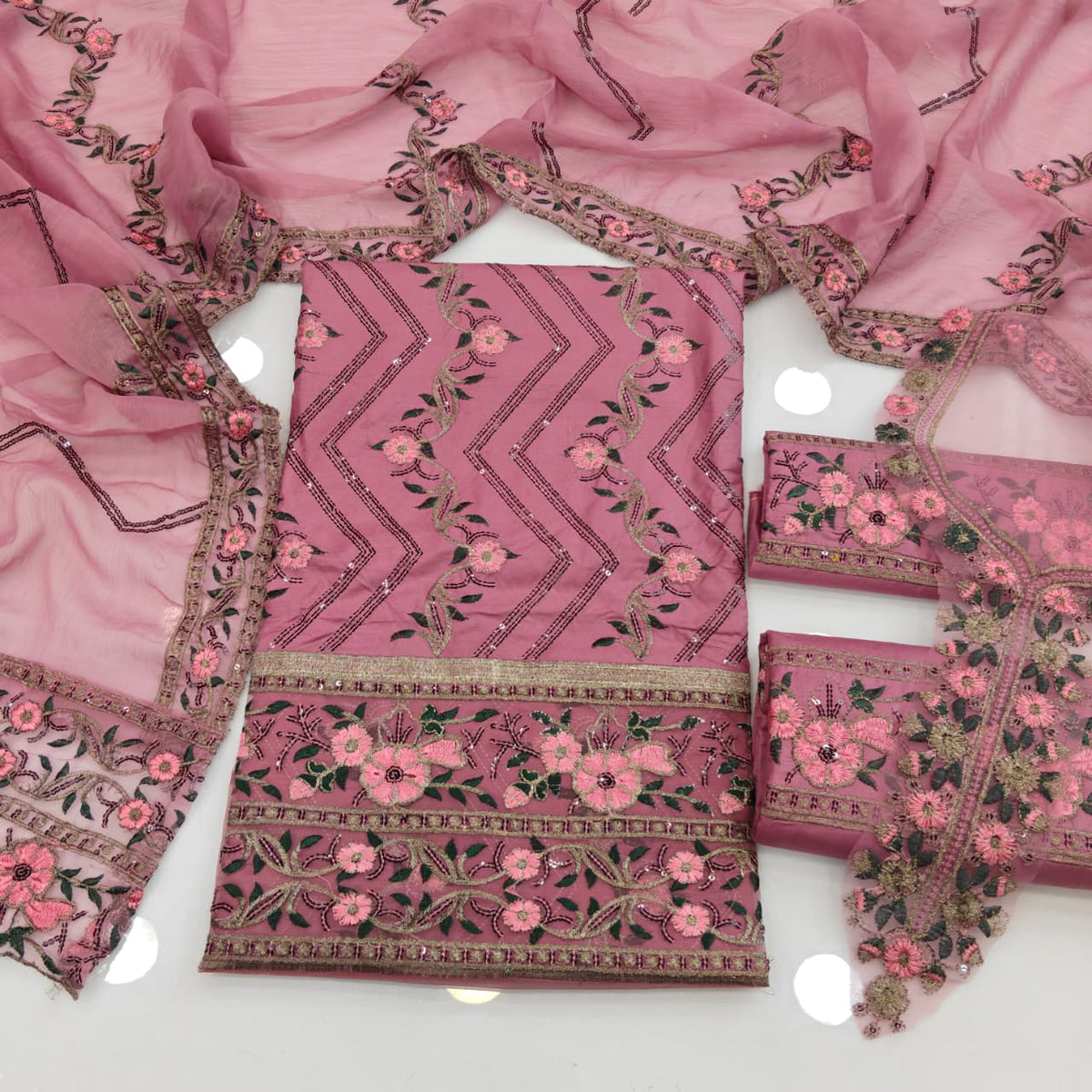 Party Wear Luxury Embroidered Cotton 3PC