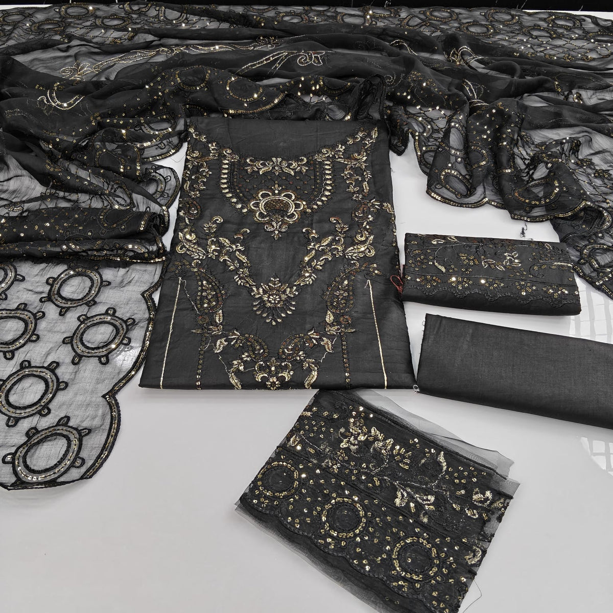 Party Wear Luxury Embroidered Cotton 3PC