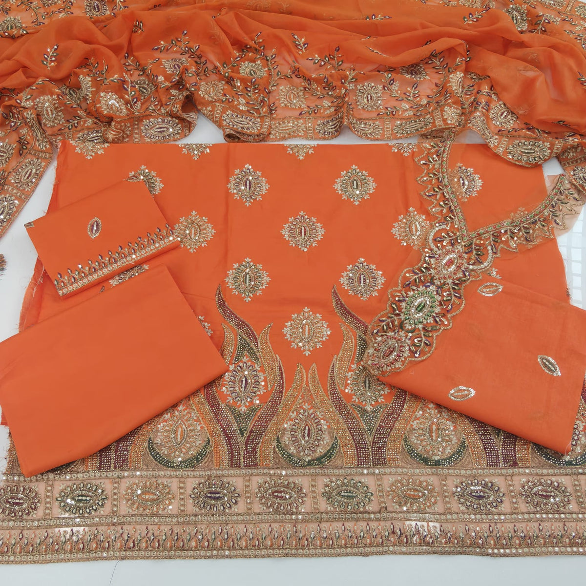 Party Wear Luxury Embroidered Cotton 3PC