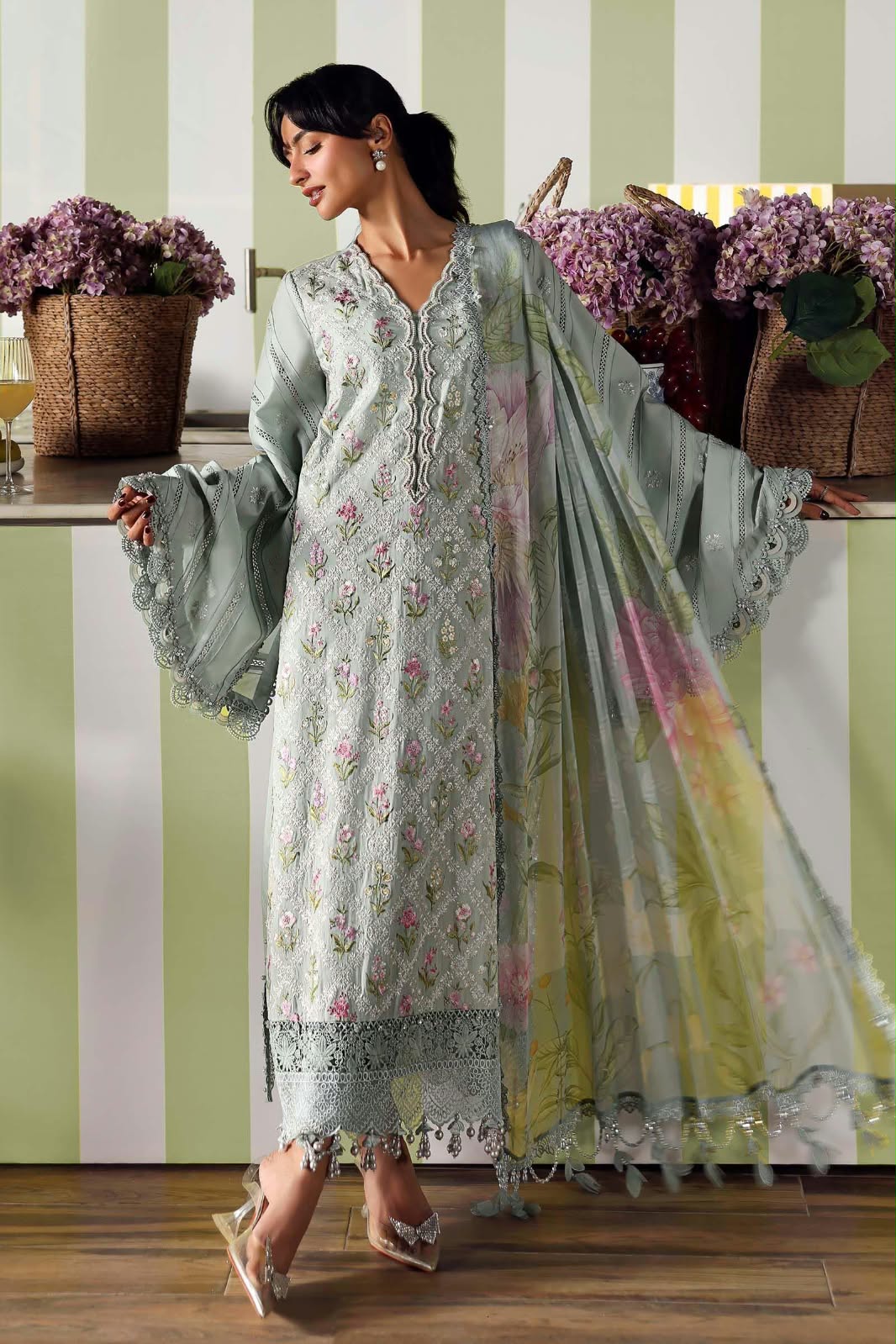 Maria B Printed Embroidered Lawn Unstitched 3PC