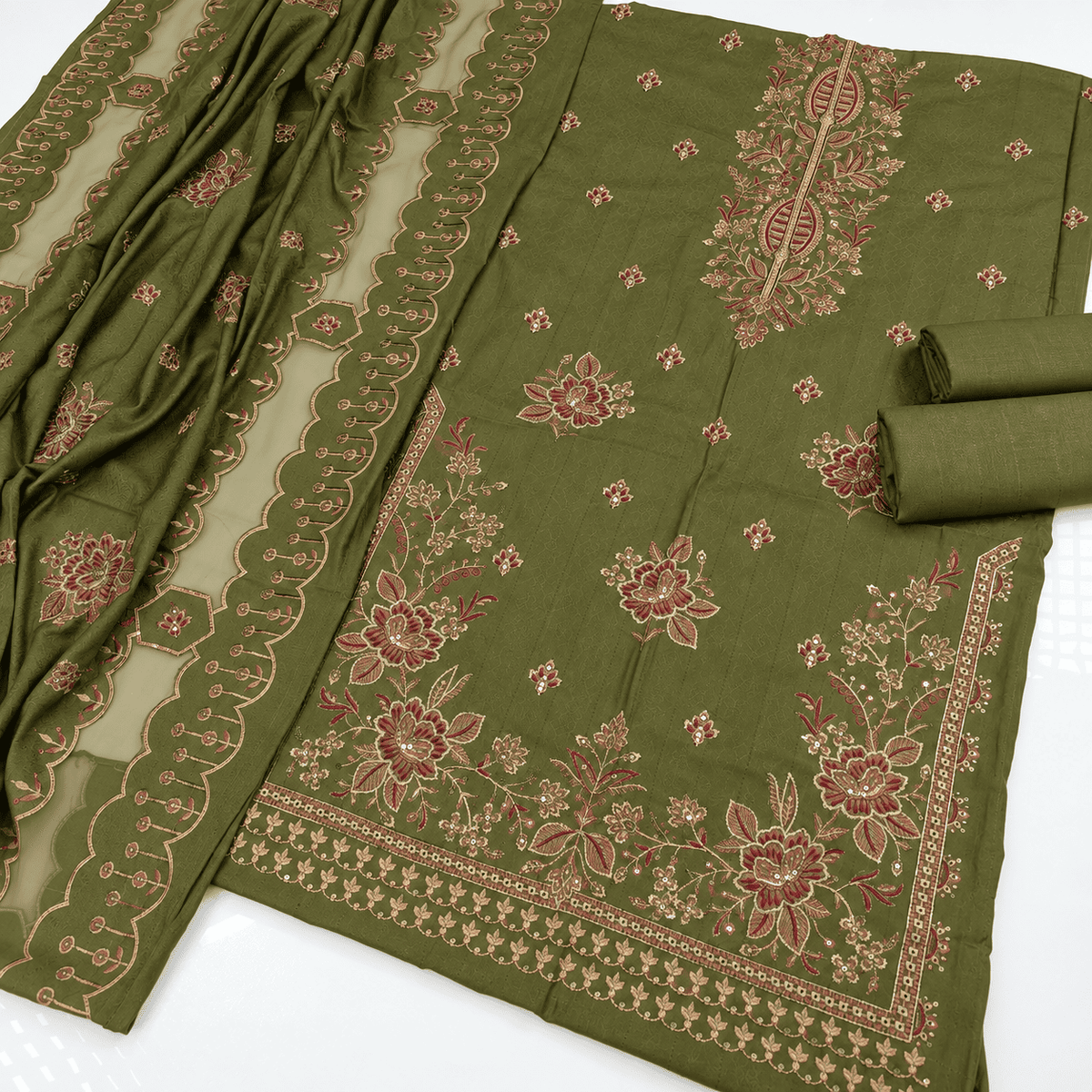 Dhanak Fancy Embroidered 3PC | VOL-1051