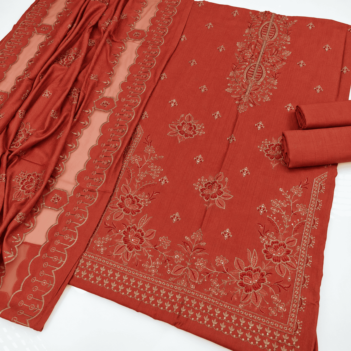 Dhanak Fancy Embroidered 3PC | VOL-1051