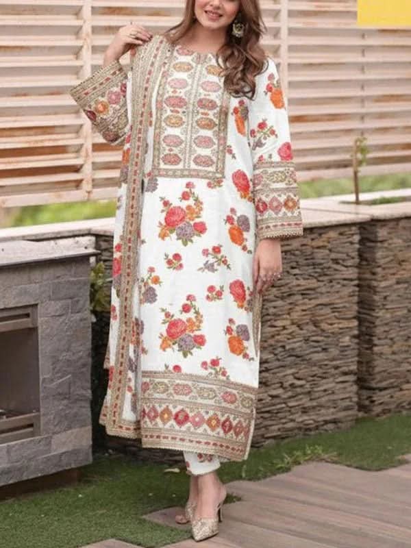 Aneela's Printed Embroidered Lawn 3PC Unstitched – Memon Clothes