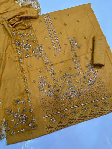 Dhanak Bana Dora Embroidered 3 Pcs - Memon Clothes