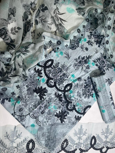 Sapphire Printed Embroidered 3 Pc