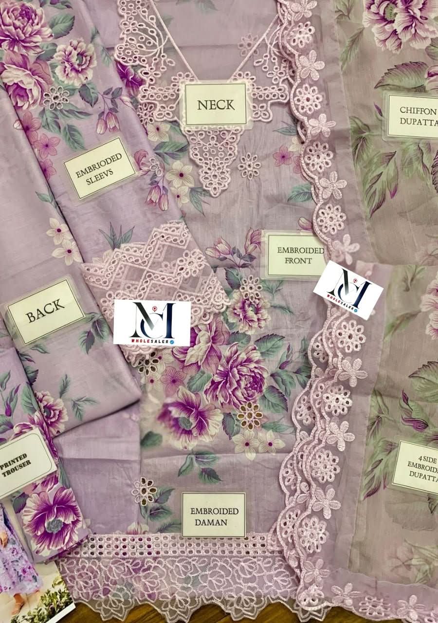 Iznik Premium Designer 3 Pcs Embroided Lawn - Memon Clothes