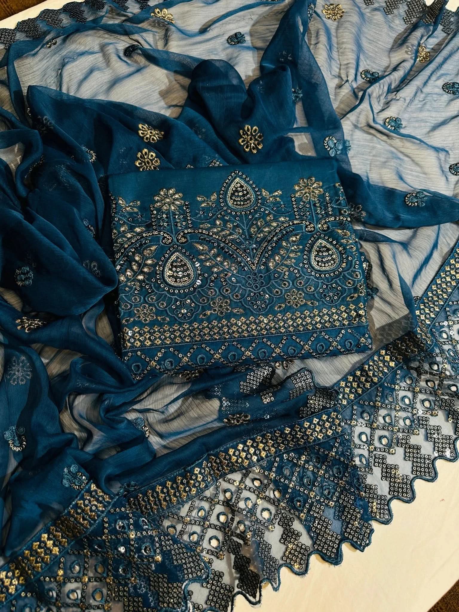 LIFAN Unstitched Embroidered Cotton - Memon Clothes