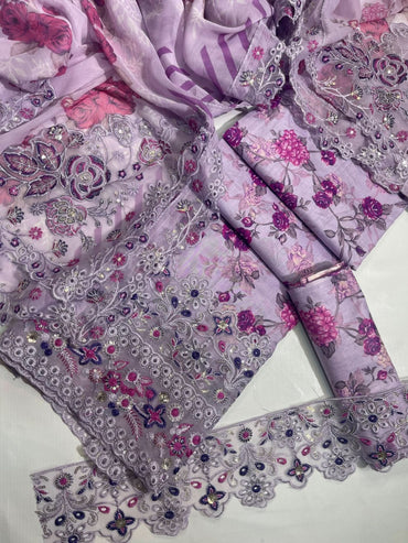 Luxury Hit Code Printed Embroidered 3PC - Memon Clothes