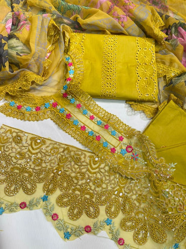 Maria B Luxury Embroidered Cotton 3 Pc - Memon Clothes