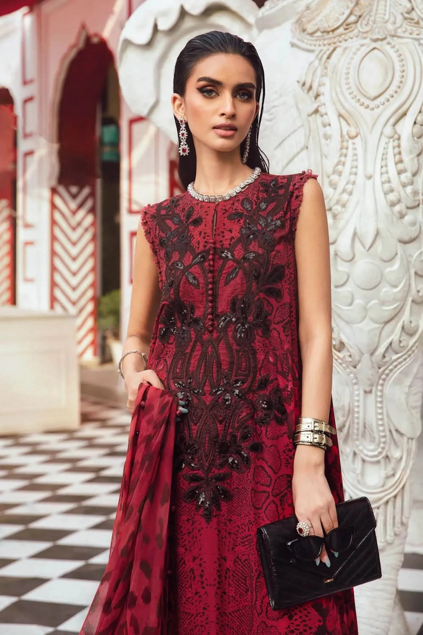 Maria Printed Embroidery 3Pc - Memon Clothes
