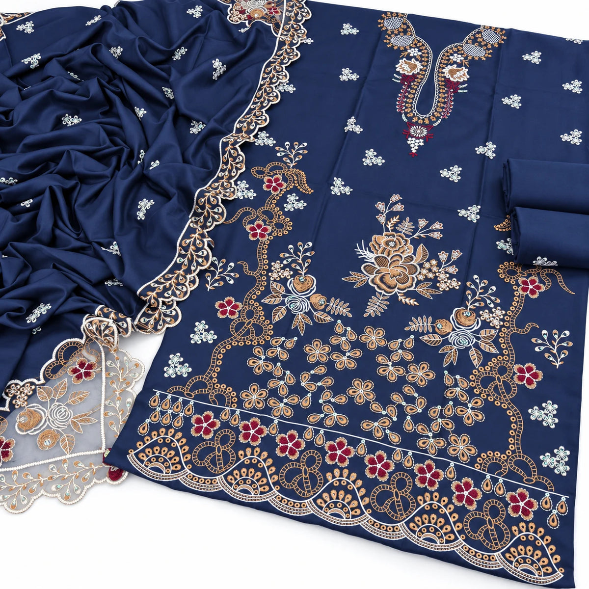 Dhanak Fancy Embroidered 3PC | VOL-2013