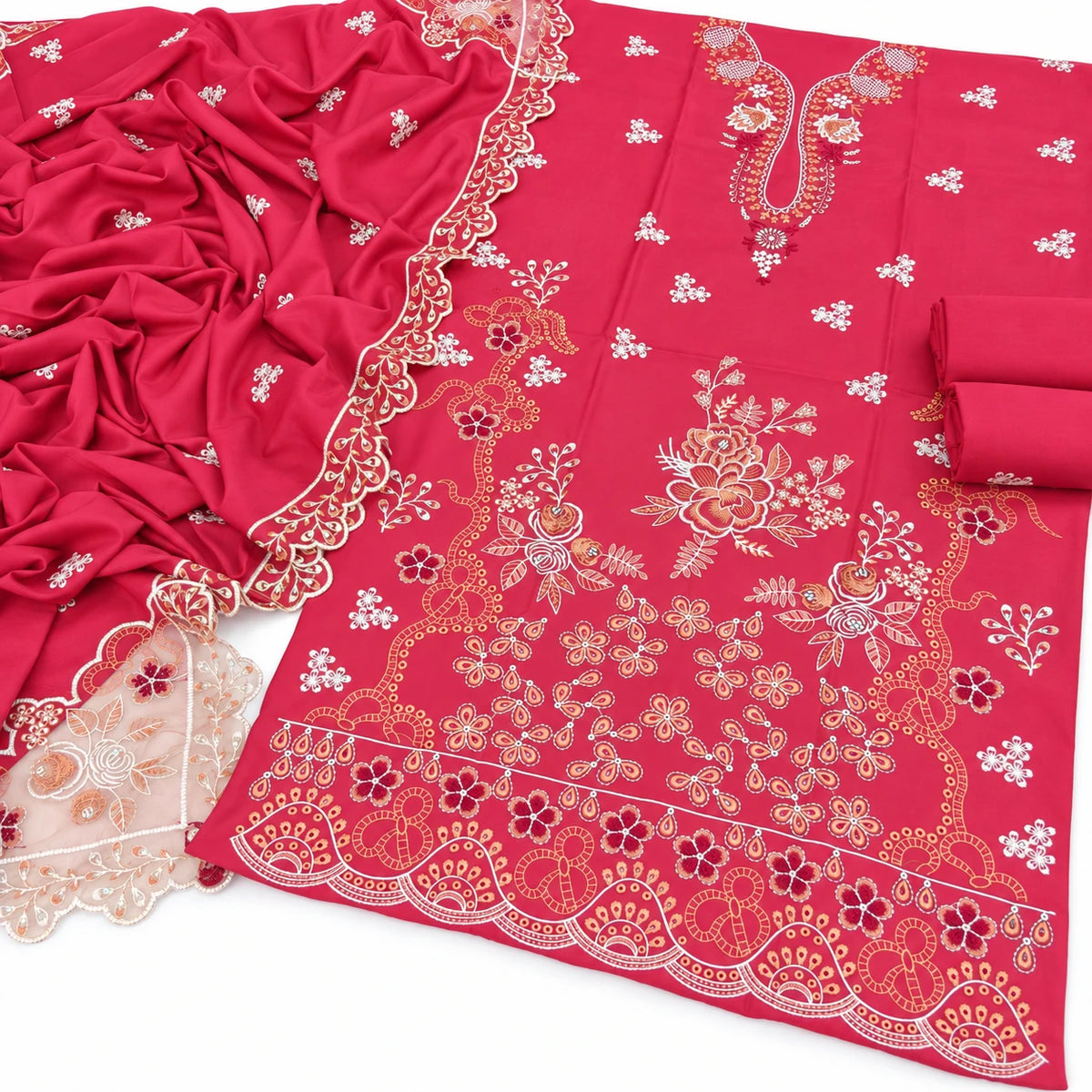 Dhanak Fancy Embroidered 3PC | VOL-2013