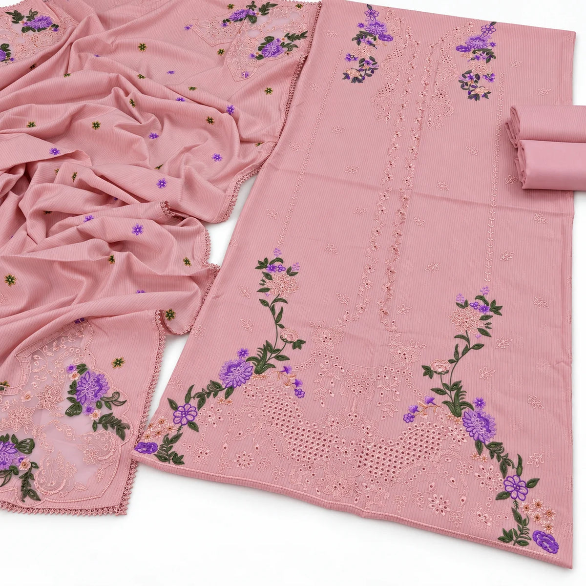 Dhanak Fancy Embroidered 3PC | VOL-1066