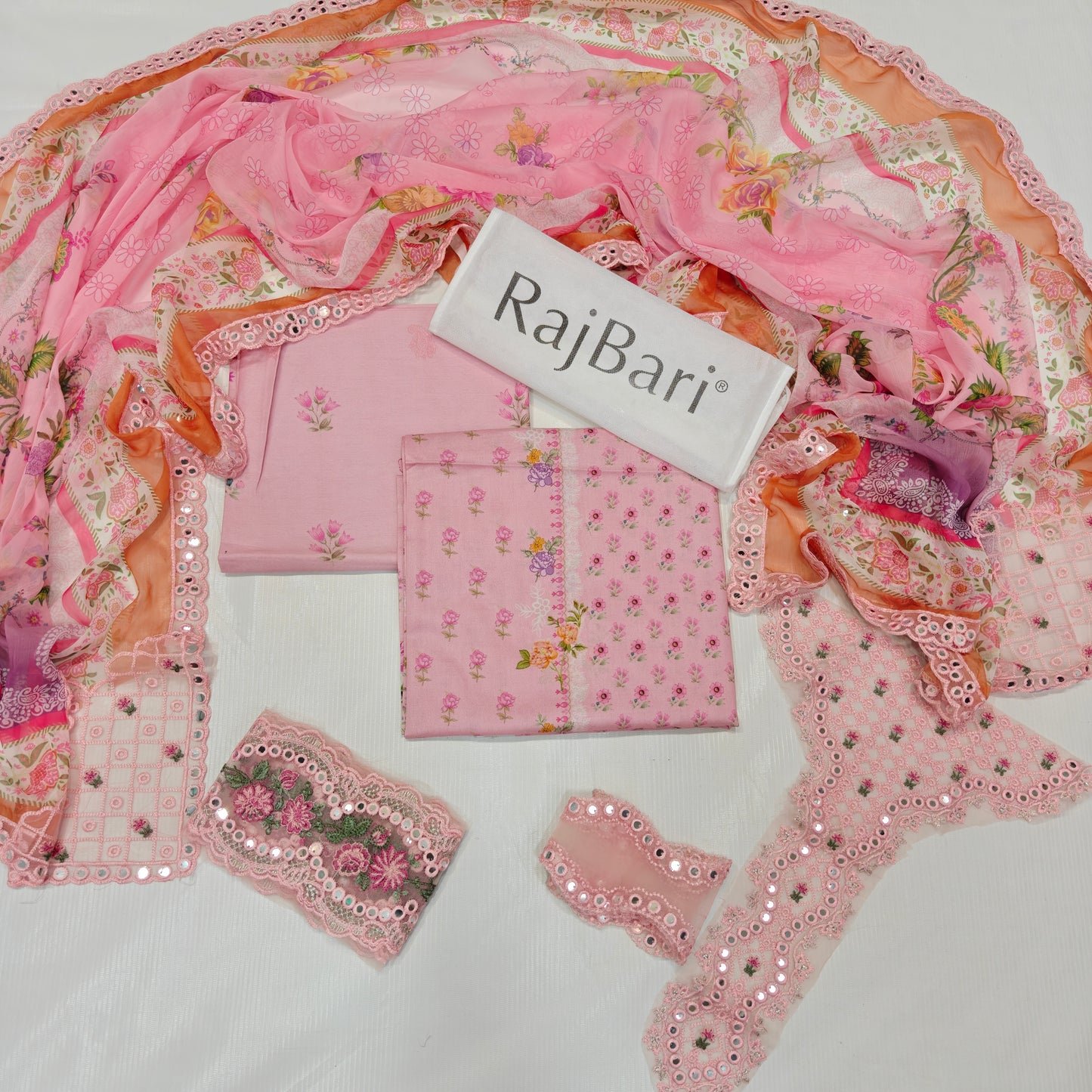 RajBari Printed Embroidered Lawn 3PC Unstitched
