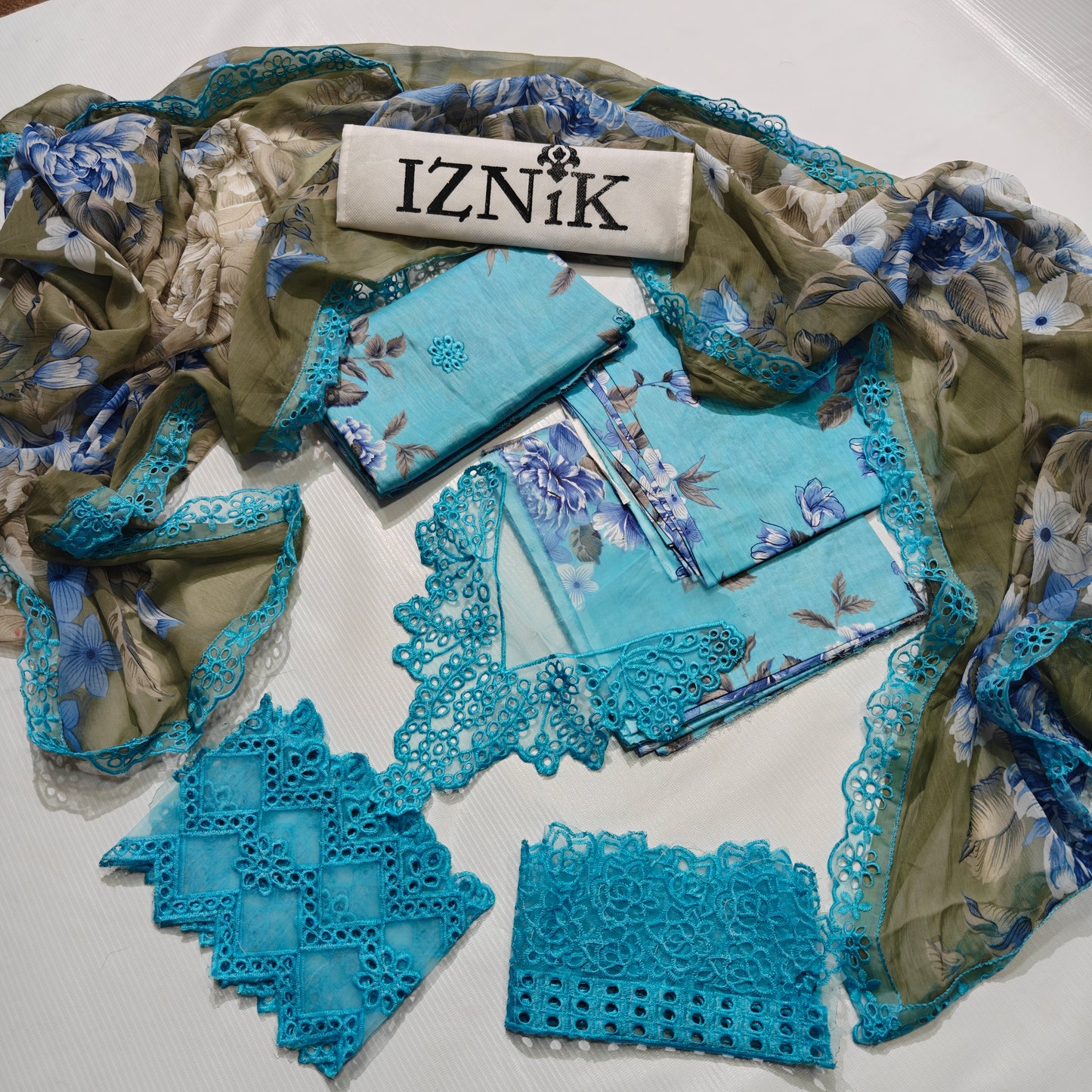 Iznik Printed Embroidered Lawn 3PC Unstitched