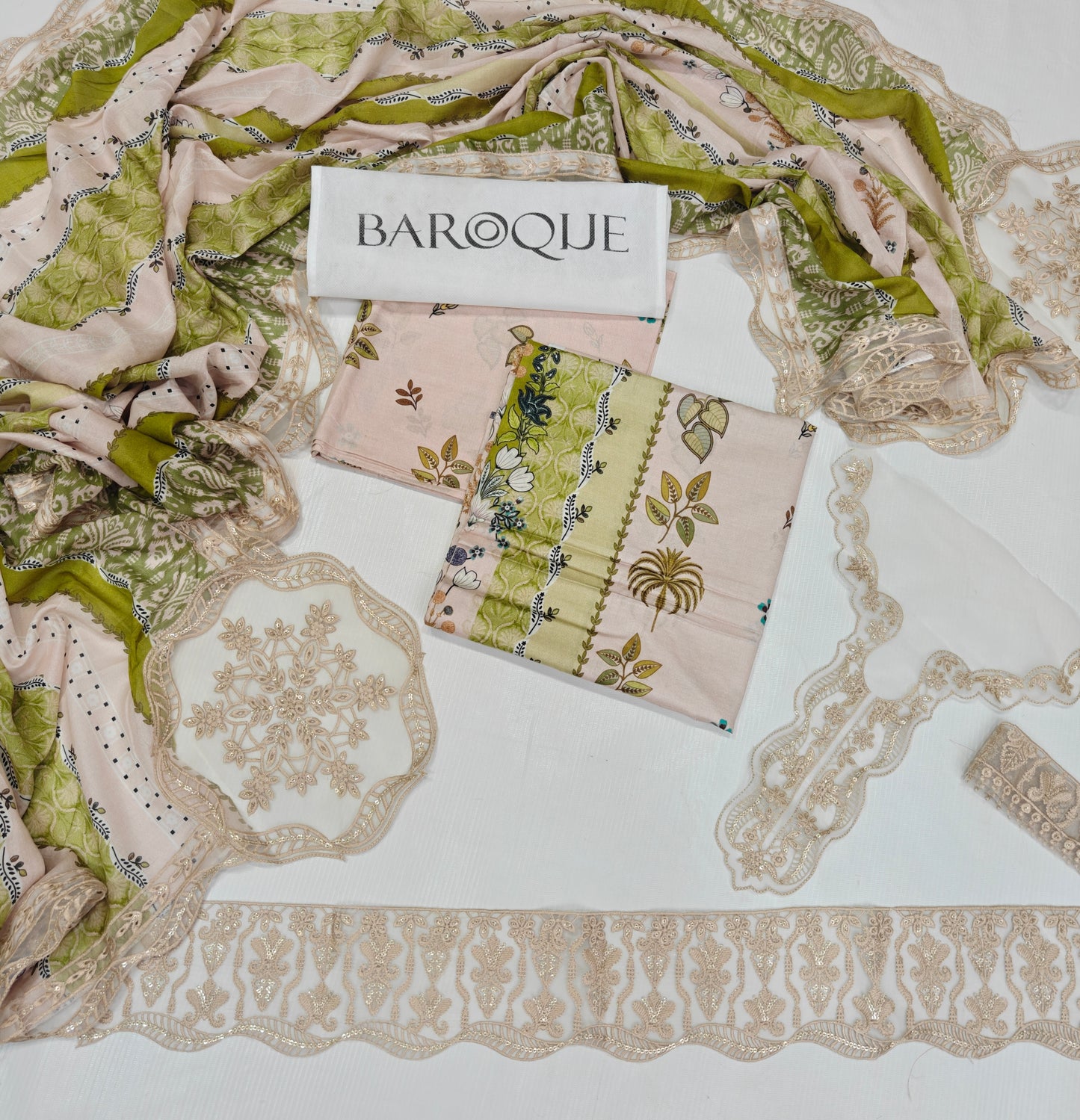 Baroque Printed Embroidered Lawn 3PC Unstitched