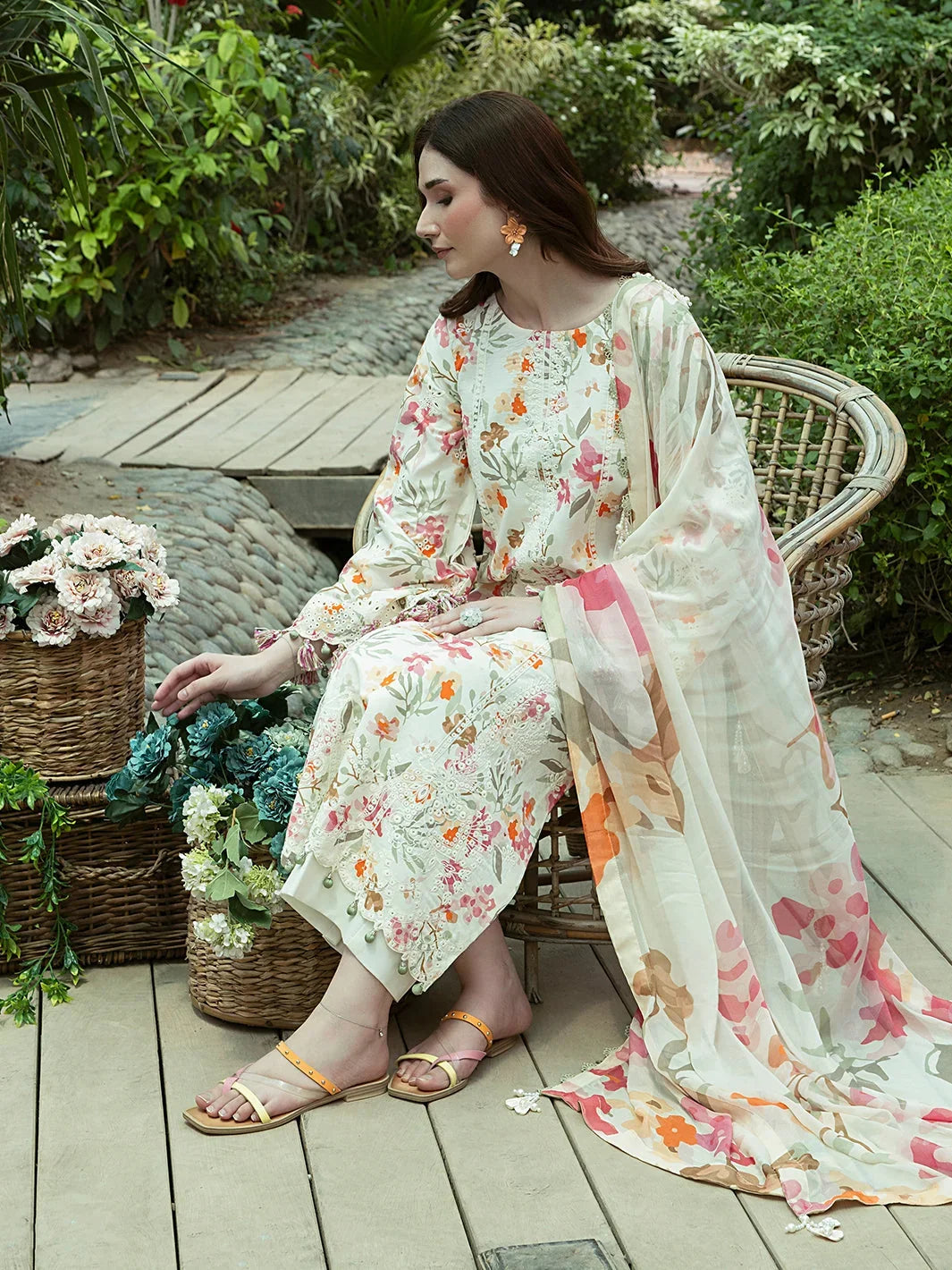 Crimson Printed Embroidered Lawn 3PC Unstitched Memon Clothes