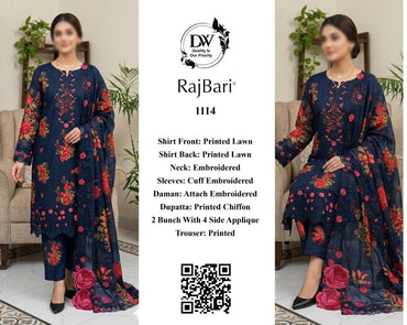 Iznik Printed Embroidered Lawn 3PC Unstitched