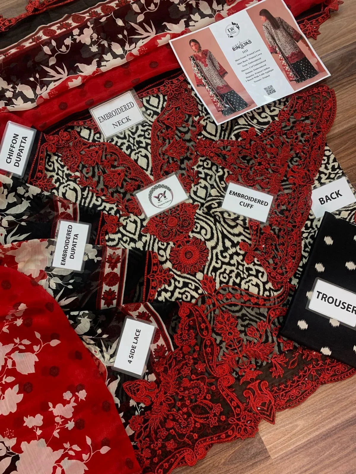 Bin ilyas Printed Embroidered Lawn 3PC Unstitched Memon Clothes