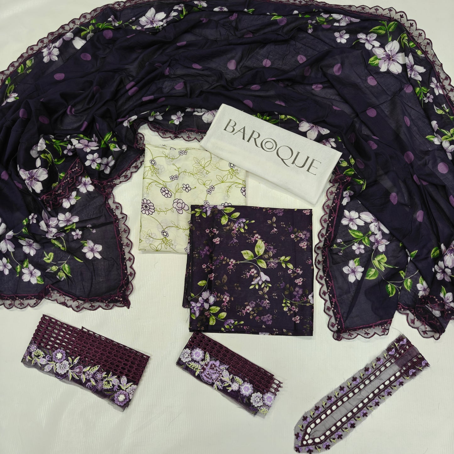 Baroque Printed Embroidered Lawn 3PC Unstitched