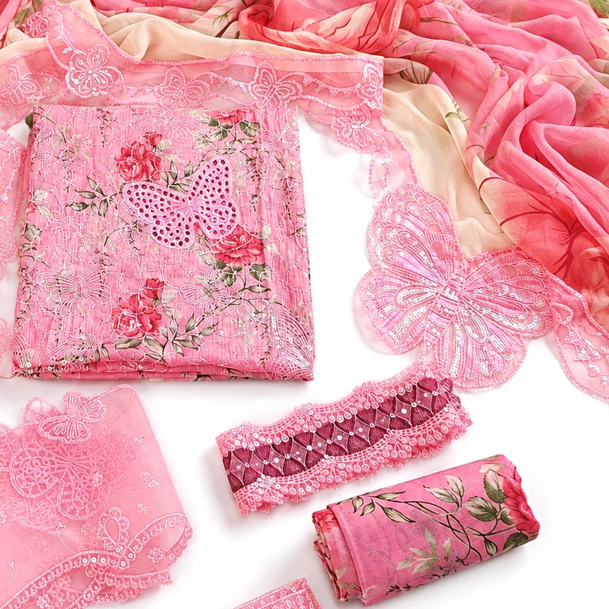 Maria B Printed Embroidered Lawn 3PC Unstitched