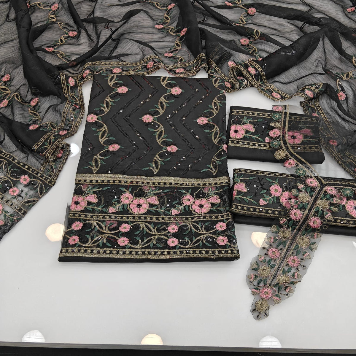Party Wear Luxury Embroidered Cotton 3PC