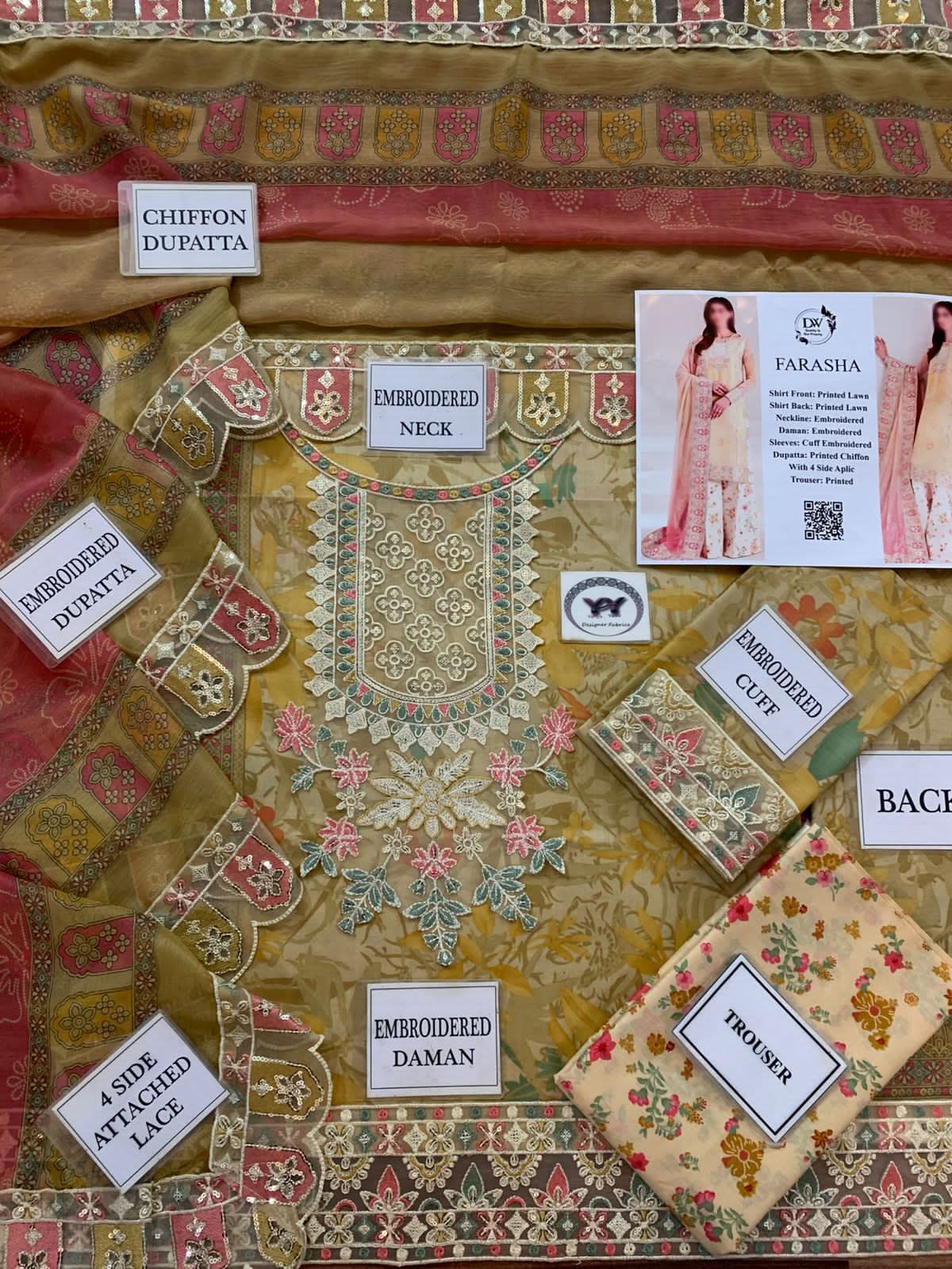 Farasha Printed Embroidered Lawn