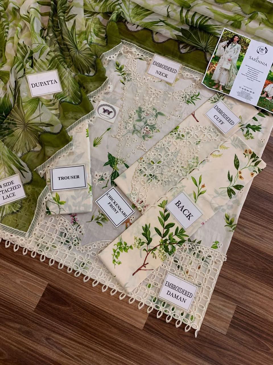 Sardinia Embroidered Printed Lawn