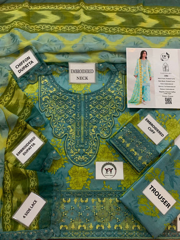 Sapphire Printed Embroidered Lawn 3PC Unstitched